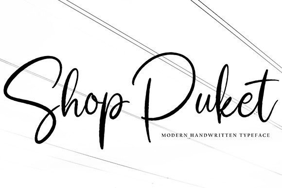 Shop Puket: A Stylish Script Font for Web Design